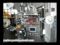 Pyramid Triangle Bag Automatic Plastic Pouch Packing Machine With Thread Tag In Outer